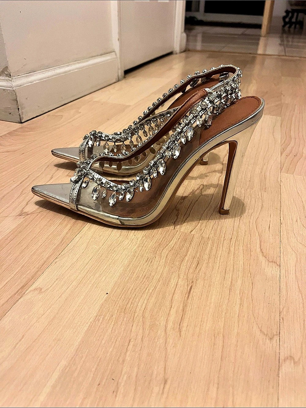 Embellished Heels Silver